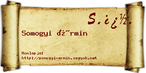 Somogyi Ármin névjegykártya