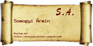 Somogyi Ármin névjegykártya